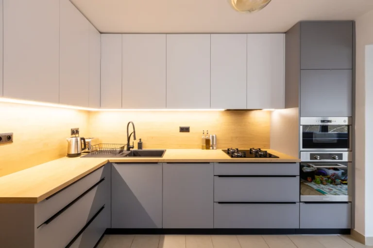 minimalistická svetlosivá kuchyňa Nitra Chrenová